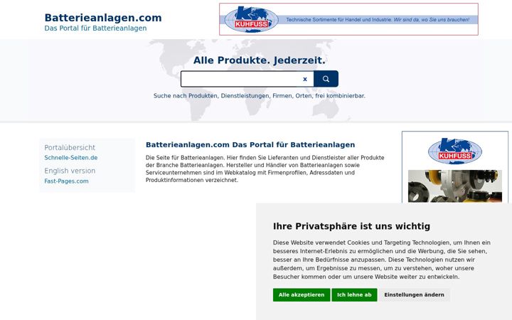 Screenshot of batterieanlagen.com