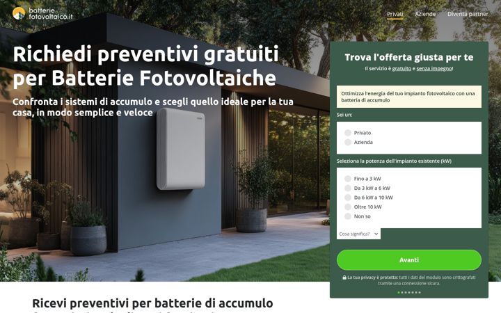 Screenshot του batteriefotovoltaico.it