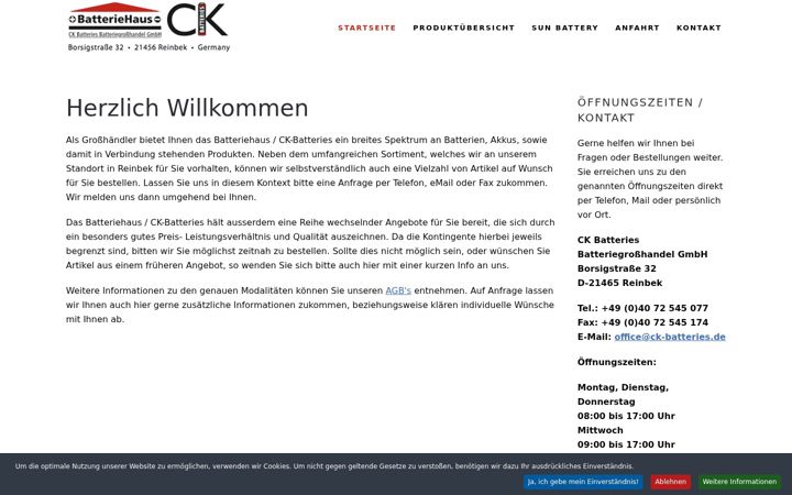 Screenshot of batteriehaus.de