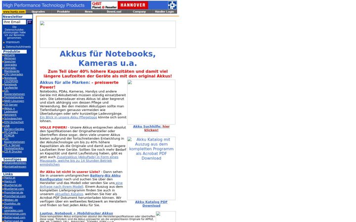 Screenshot of batteriesfornotebooks.com