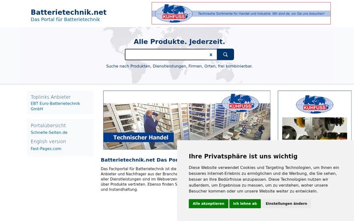 Screenshot of batterietechnik.net