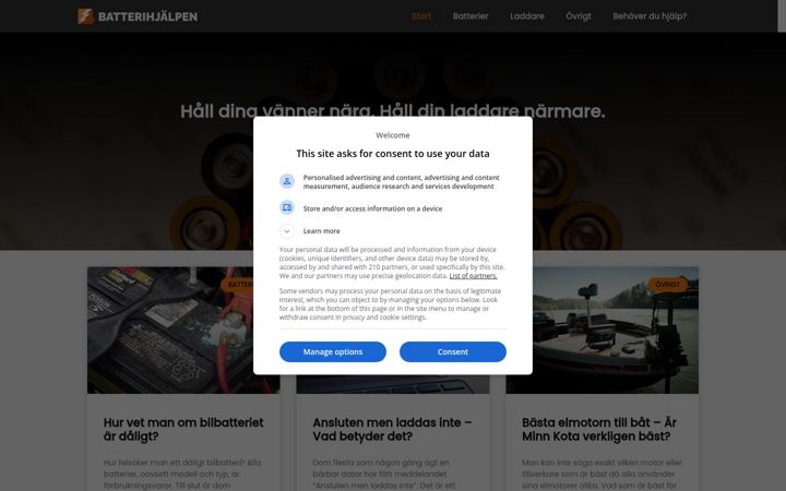Screenshot of batterihjalpen.se
