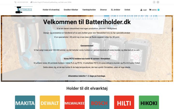 Screenshot of batteriholder.dk