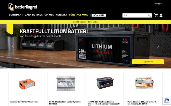 Screenshot of batterilagret.se