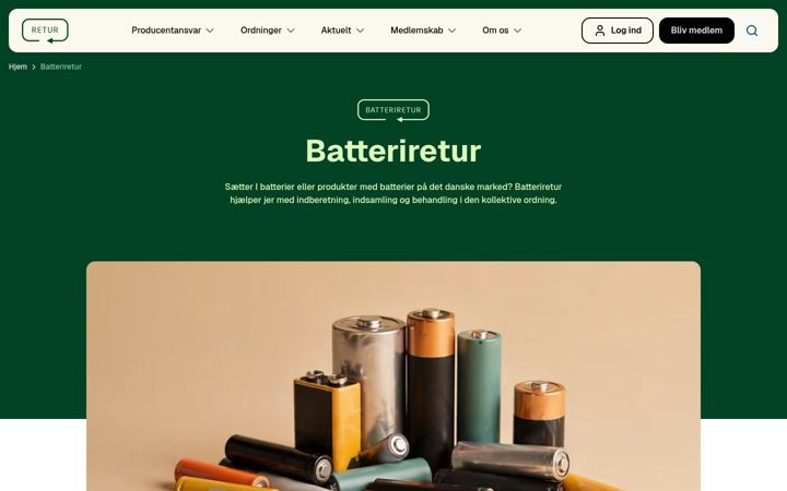 Screenshot of batteriretur.dk