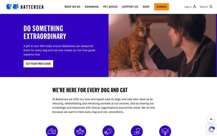 Screenshot of battersea.org.uk