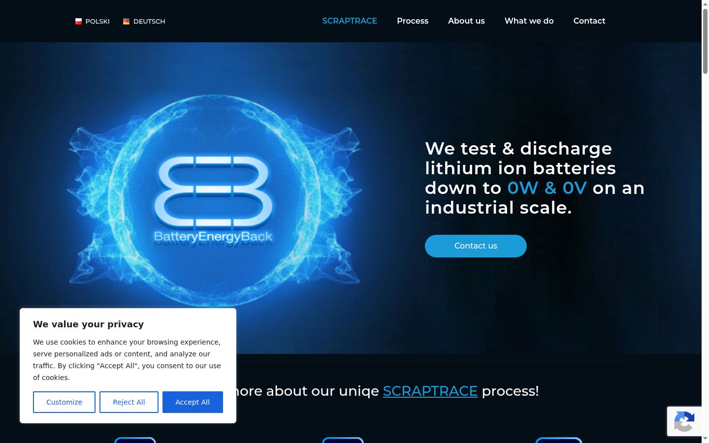 Screenshot of the consent banner shown before any interaction