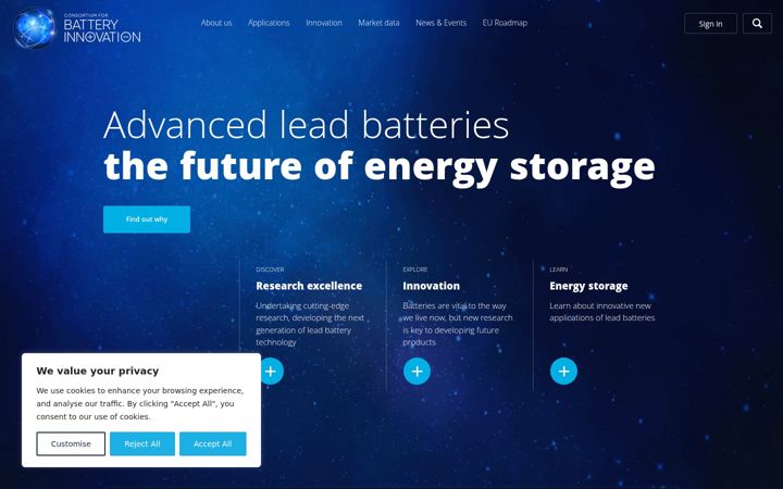 Screenshot of batteryinnovation.org