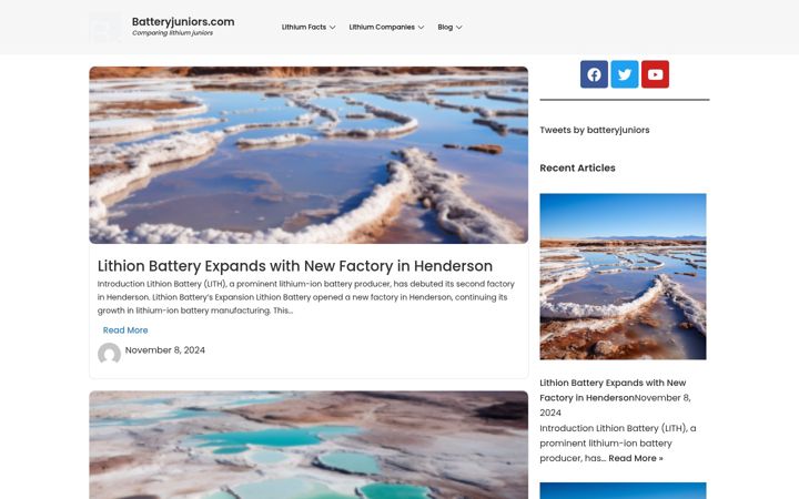 Screenshot of batteryjuniors.com