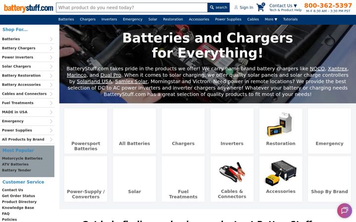Screenshot of batterystuff.com