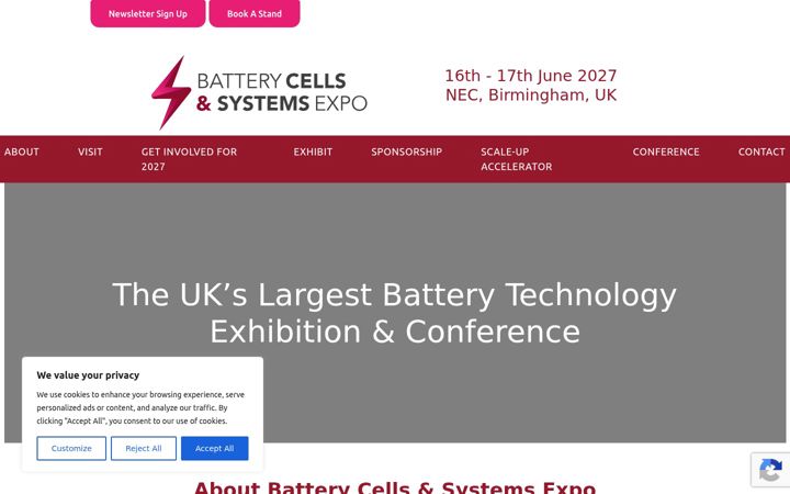 Screenshot of batterysystemsexpo.com