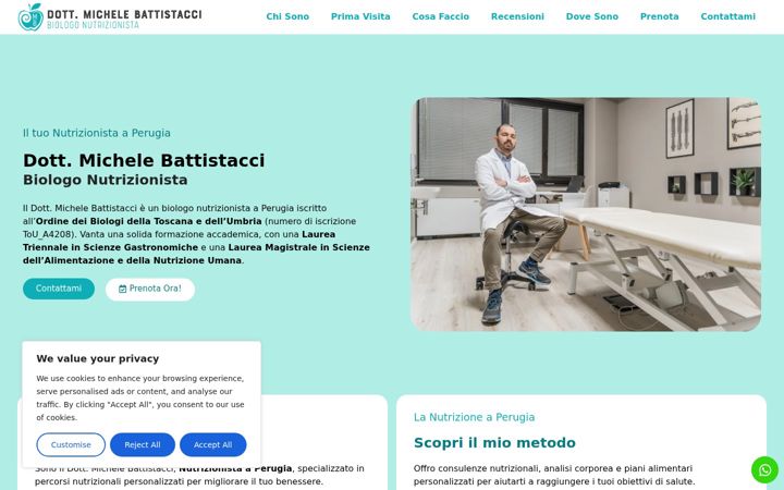 Screenshot of battistaccinutrizione.it
