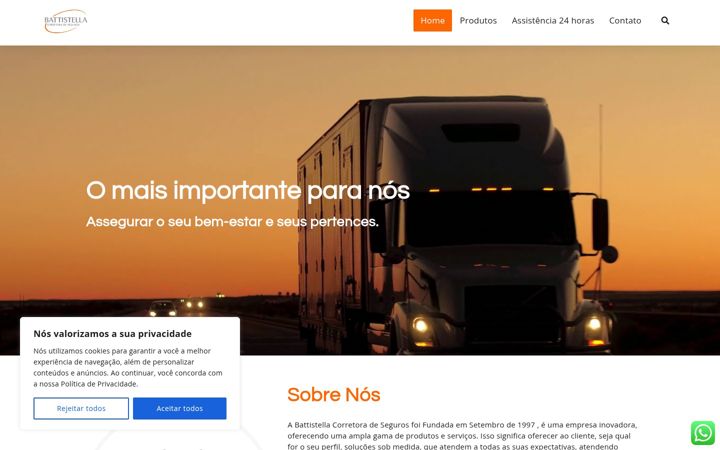 Screenshot van battistellaseguros.com.br