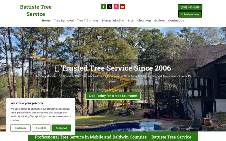 Screenshot of battistetree.com