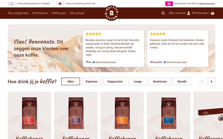 Screenshot of battito.nl