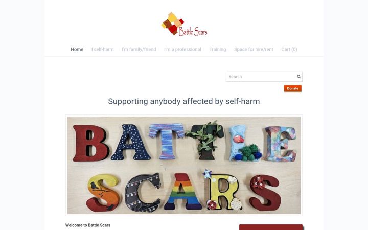 Screenshot of battle-scars-self-harm.org.uk