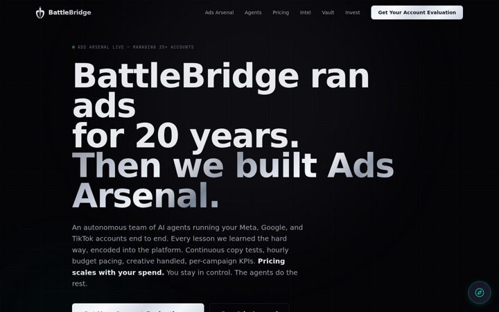 Screenshot of battlebridge.com