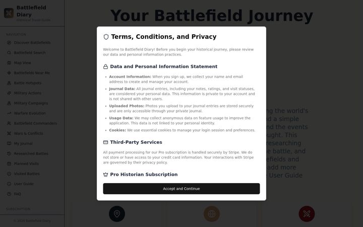 Screenshot of battlefielddiary.com