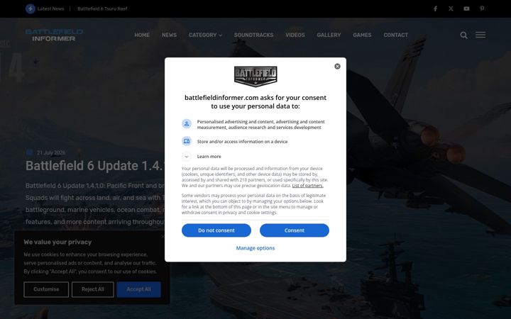 Screenshot of battlefieldinformer.com