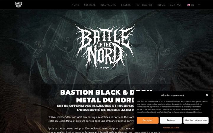 Screenshot of battleinthenord.com