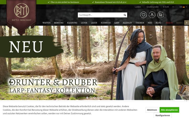 Skjermbilde av battlemerchant.com