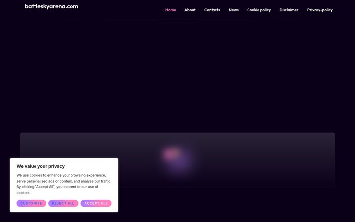 Screenshot of battleskyarena.com