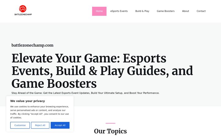 Screenshot of battlezonechamp.com