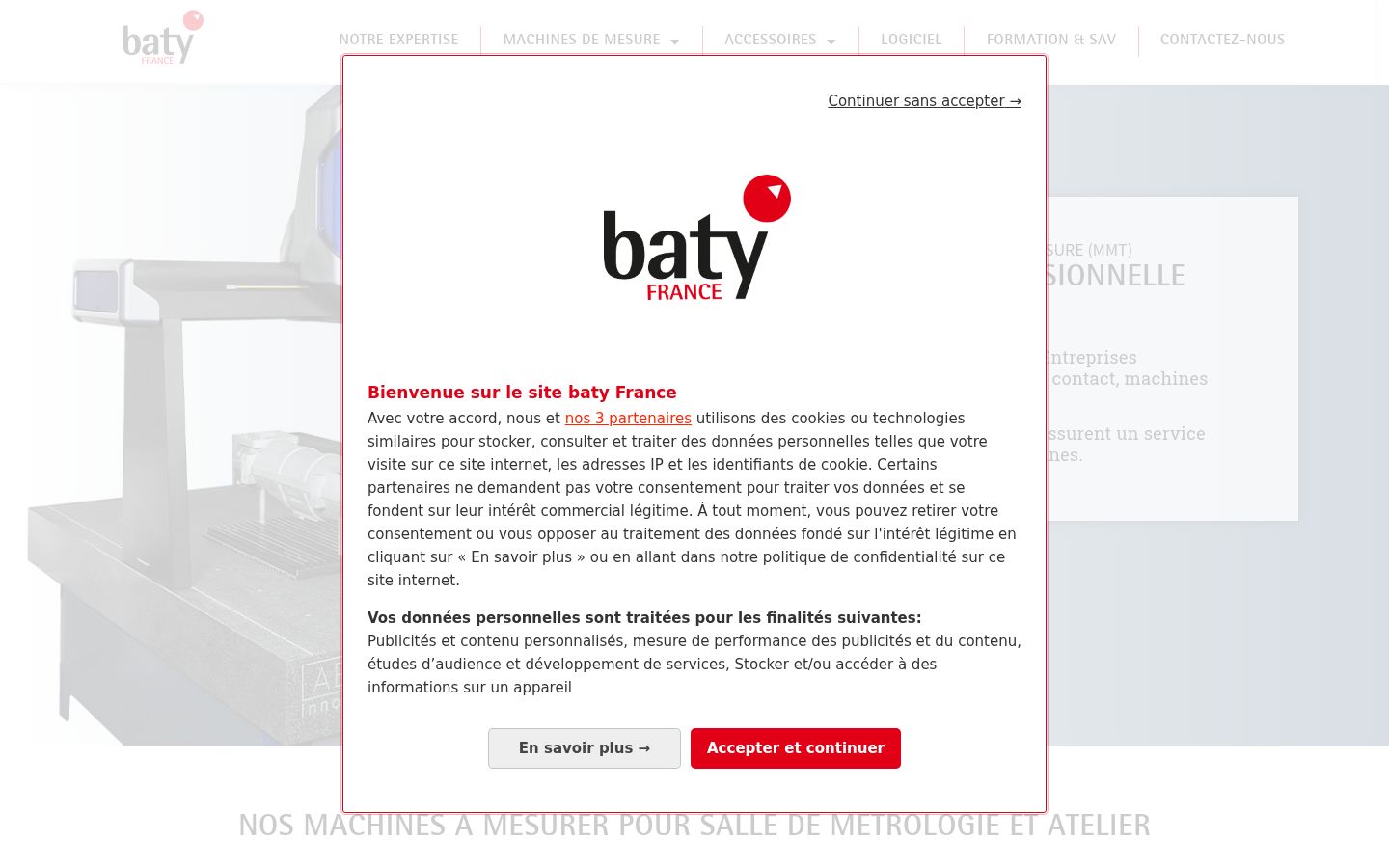Screenshot del banner di consenso mostrato prima di qualsiasi interazione