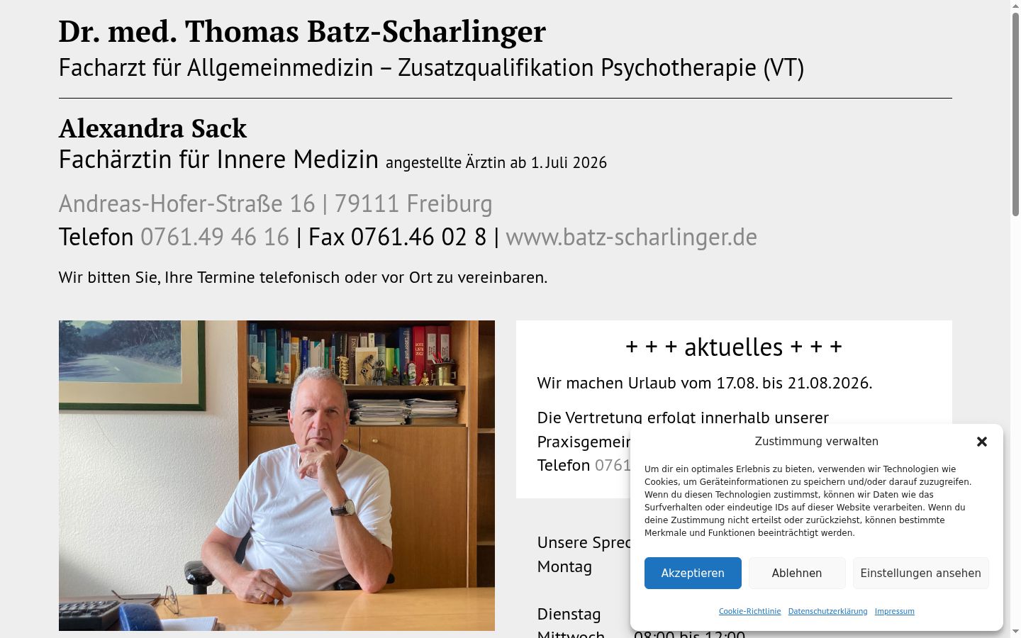 Screenshot del banner di consenso mostrato prima di qualsiasi interazione