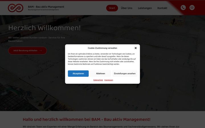 Screenshot of bau-aktiv-management.de