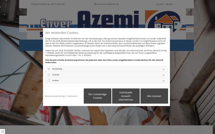 Screenshot of bau-azemi.de