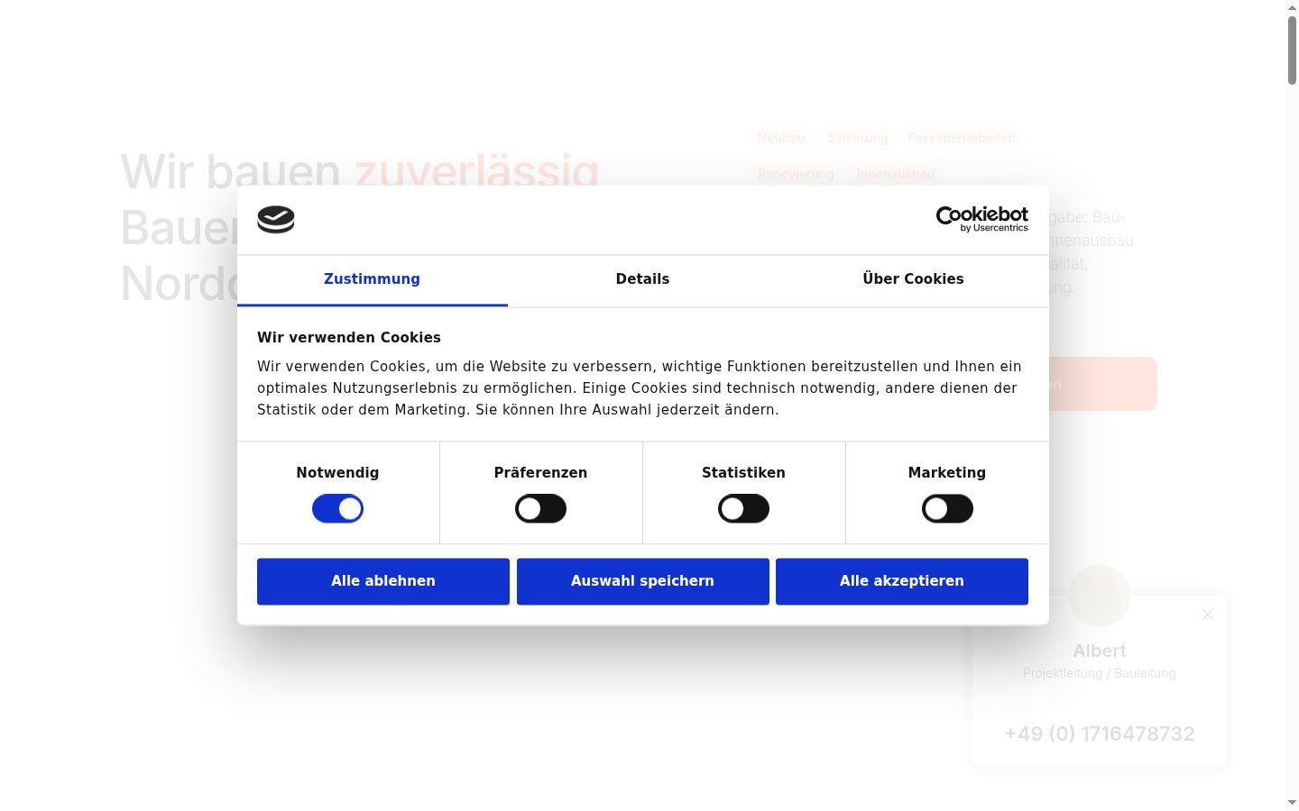Screenshot tal-banner tal-kunsens muri qabel kwalunkwe interazzjoni