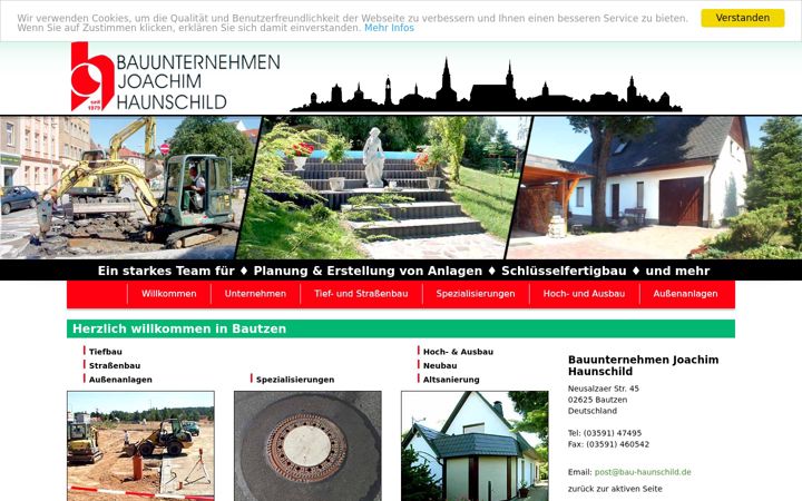 Screenshot of bau-haunschild.de
