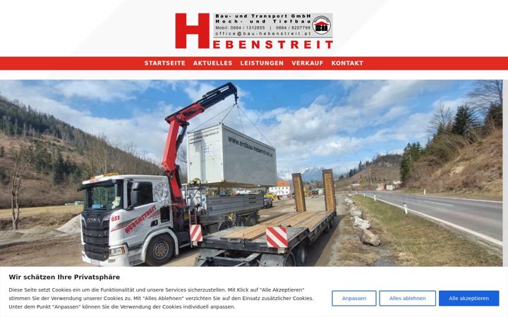Екранна снимка на bau-hebenstreit.at