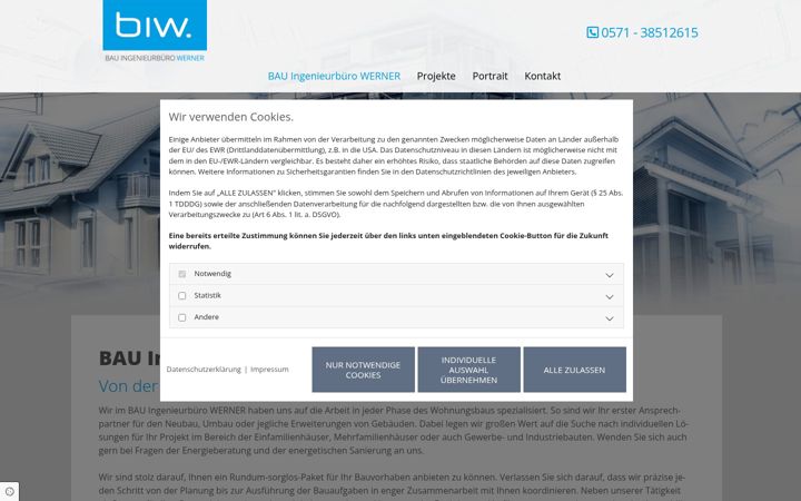 Screenshot of bau-ing-werner.de