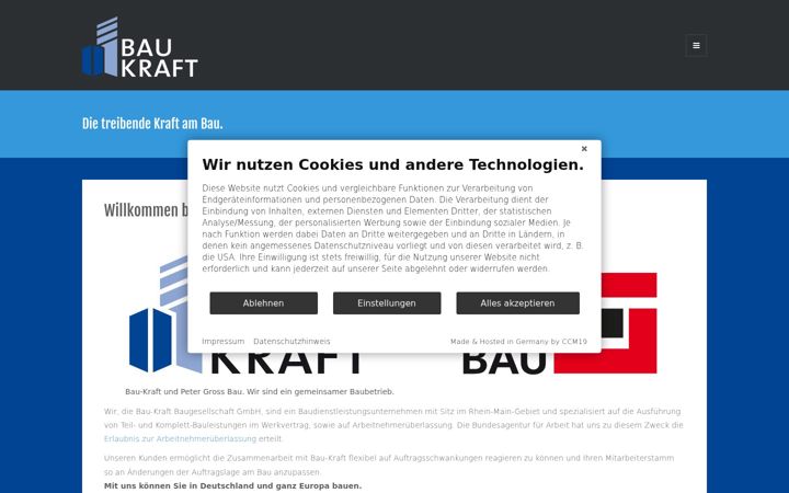Kuvakaappaus sivustosta bau-kraft.eu