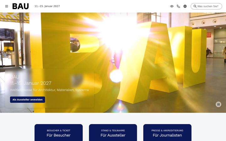 Screenshot of bau-muenchen.com