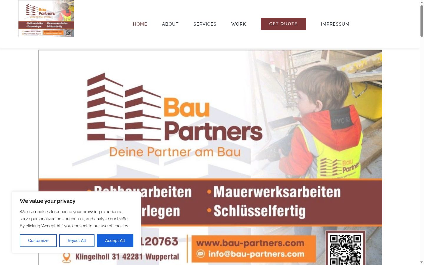 Captura de ecrã do banner de consentimento apresentado antes de qualquer interação
