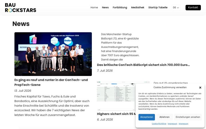 Screenshot stránky bau-rockstars.de