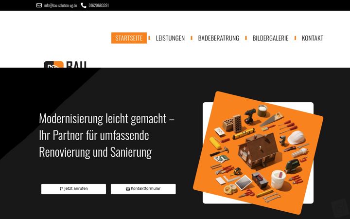 Screenshot of bau-solution-ug.de