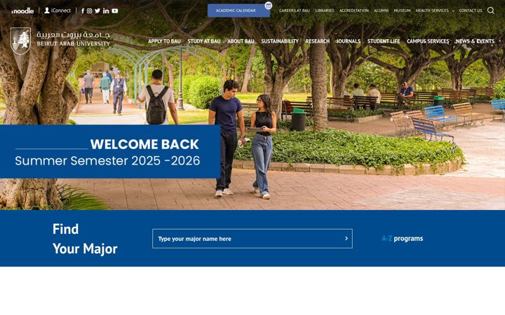 Screenshot of bau.edu.lb