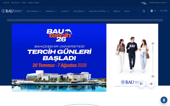 Screenshot of bau.edu.tr