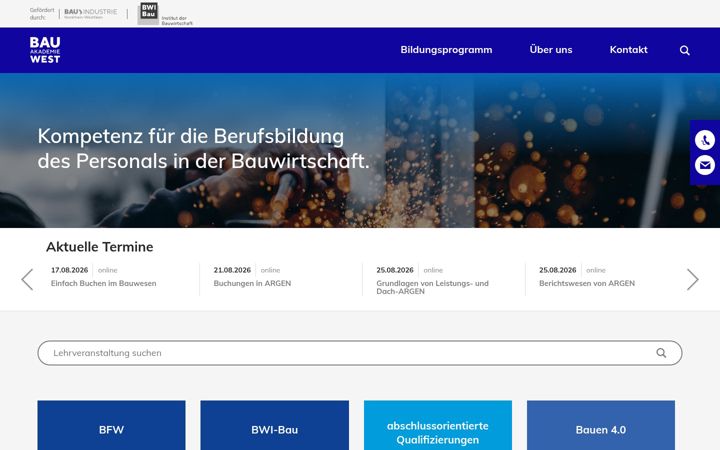 Ekrano kopija bauakademie-west.de
