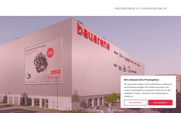 Screenshot of bauarena-vermietungen.ch