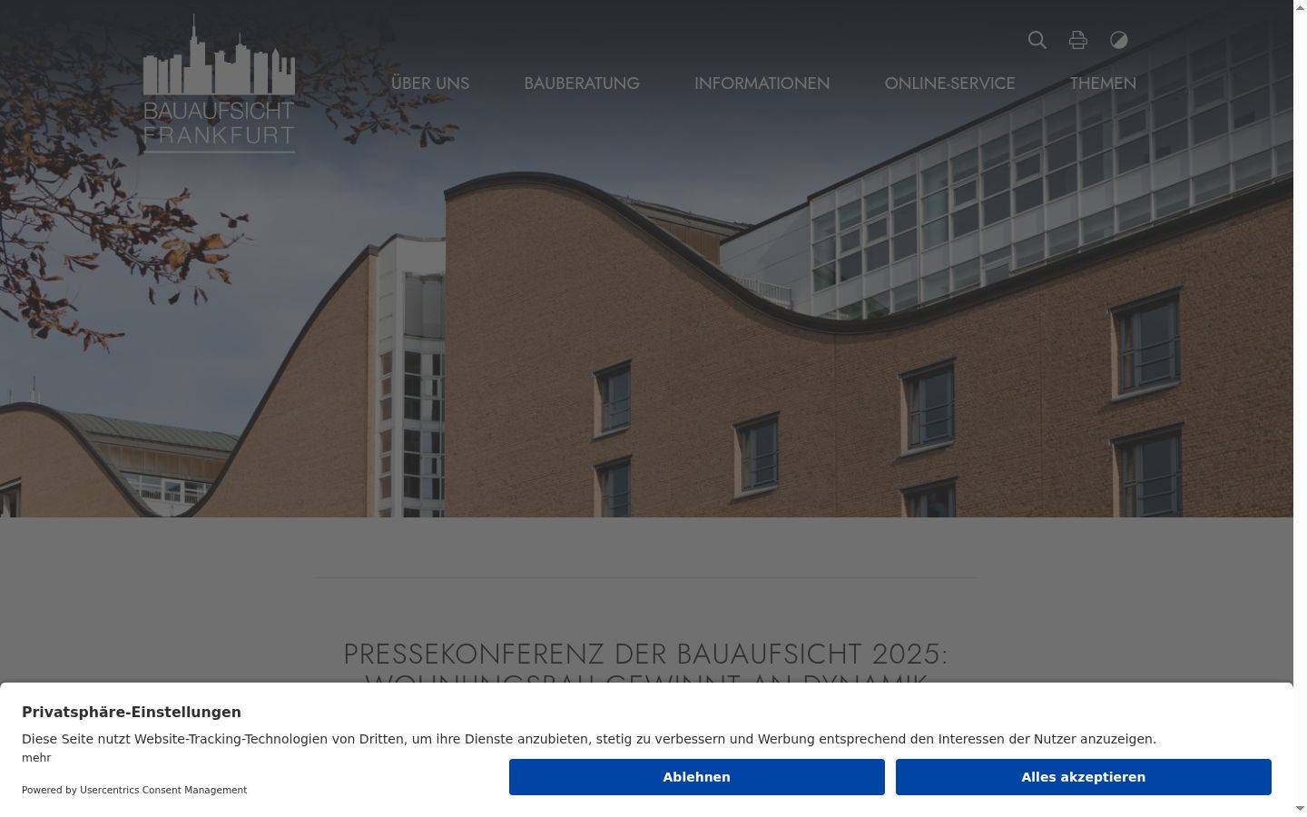 Skärmbild av samtyckesbannern som visades före någon interaktion