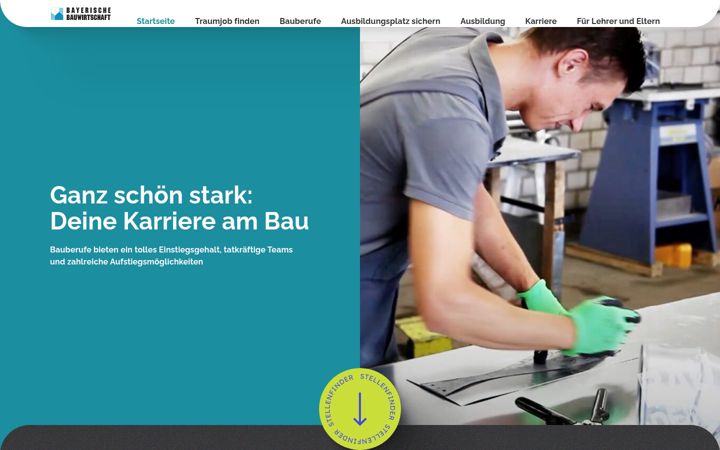 Screenshot of bauberufe.bayern
