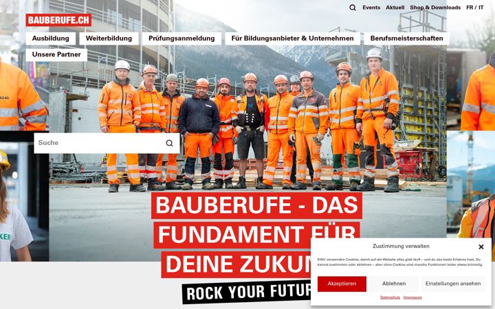 Screenshot of bauberufe.ch