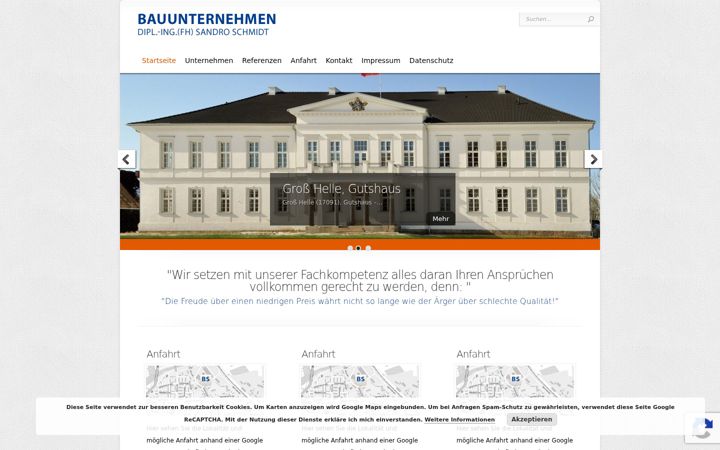Ekrānuzņēmums no baubetrieb-schmidt.de
