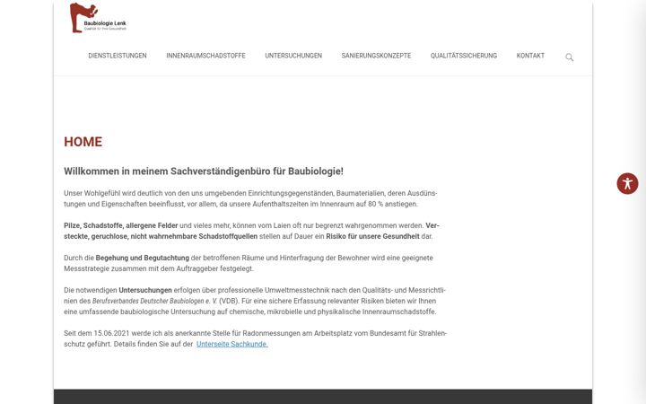 Ekrānuzņēmums no baubiologie-lenk.de