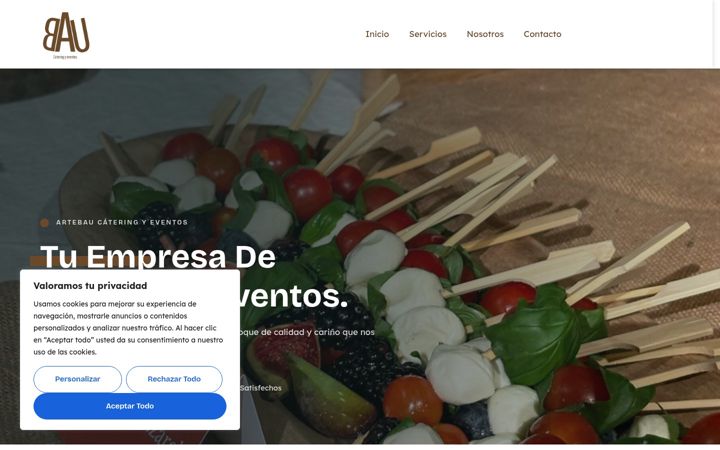 Screenshot of baucateringyeventos.es
